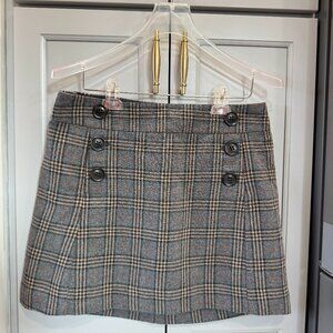 Gap Tweed Y2K Mini Skirt with Button Detail, Size 8